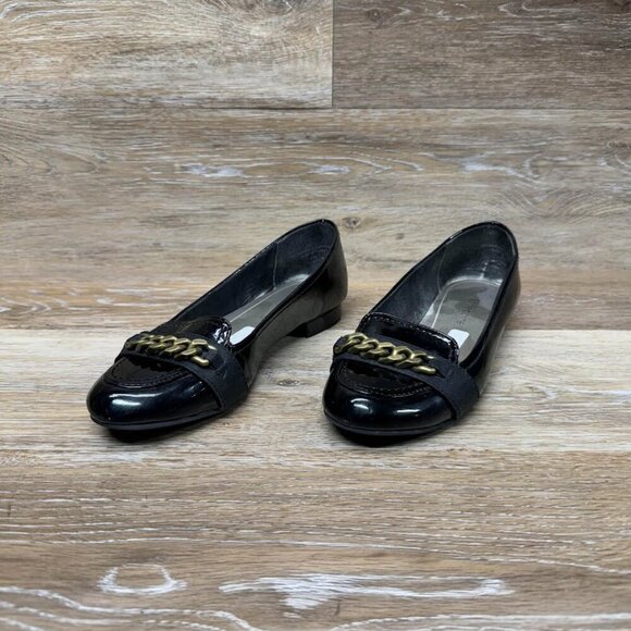 Liz Claiborne Dana Black Patent Leather Loafers Women's Size 6 - Picture 1 of 6